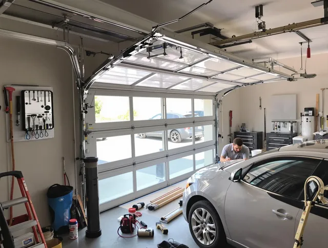 Garage door noise reduction service by Rockland Garage Door Repair in Rockland